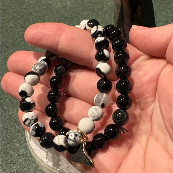 Agate bracelets & obelisk bundle - Picture 2 of 7